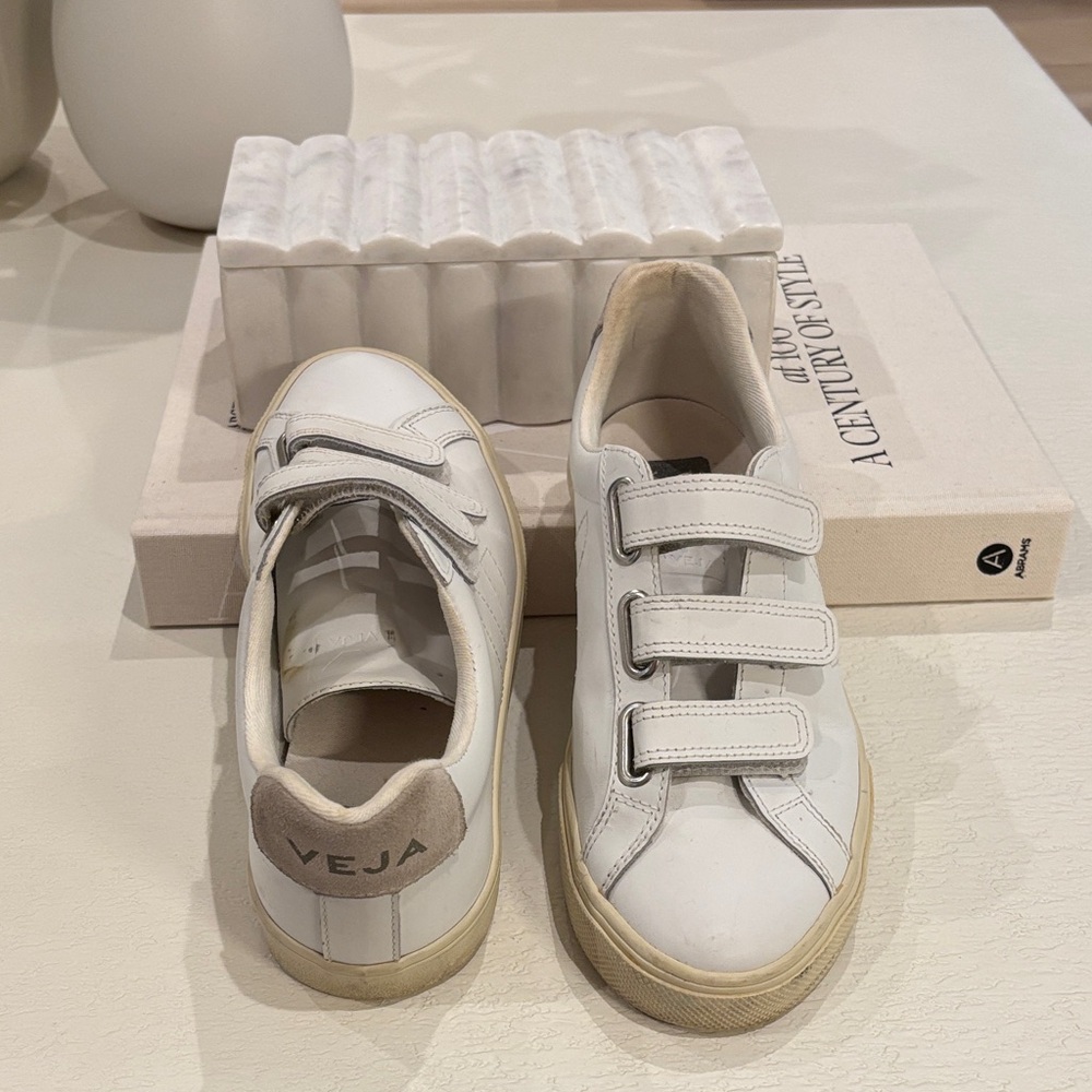 Veja White and Cream Sneakers